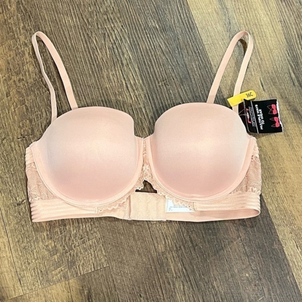 Maidenform 4 in 1 bra womens size 36 C light blush nude New with Tags adjustable